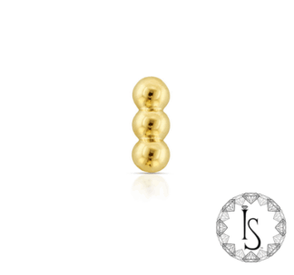 Threaded 18k Gold Tri Ball IV End