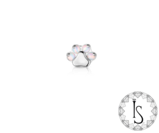 Threaded Odyssey Paw Print Faux-Pal Cabochon Gem End