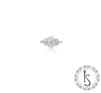 Threaded Titanium Venus Faceted Gem End