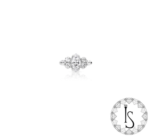 Threaded Titanium Venus Faceted Gem End