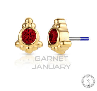 Threaded 18K Gold Hermes Faceted Genuine Gemstones End