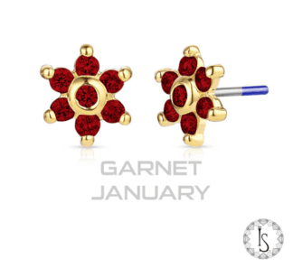 Threaded 18k Gold Echo Faceted Genuine Gemstones End