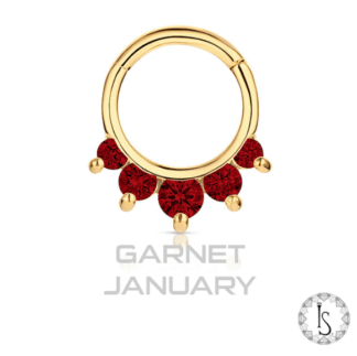 18K Gold Prium Faceted Genuine Gemstones Clicker