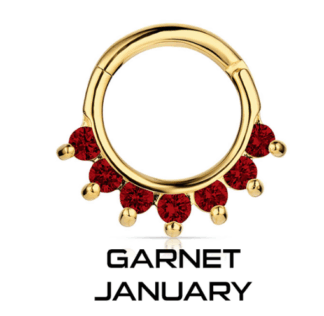 18K Gold Hera Faceted Genuine Gemstones Clicker