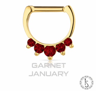 18K Gold Prong-set Faceted Genuine Gemstones Clicker #6