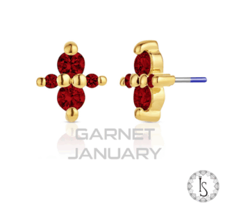 Threaded 18k Gold Canopus Faceted Genuine Gemstones End