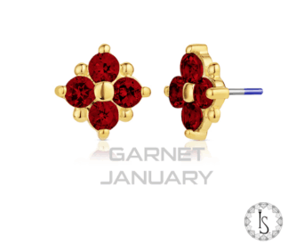 Threadless 18k Gold Kalos Kagathos Faceted Genuine Gemstones End