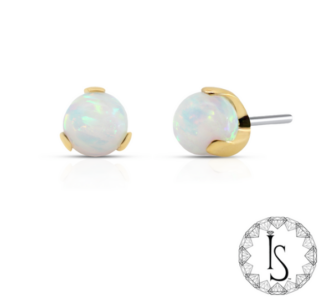 Threadless 18k Gold 3 Prong-Set Faux-pal Gem End