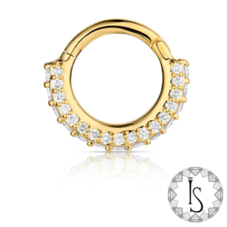 18K Yellow Gold Charis Faceted Gem Clicker