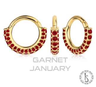 18K Yellow Gold Charis Faceted Genuine Gemstone Clicker