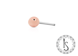 Threadless 18k Rose Gold Ball with Titanium End