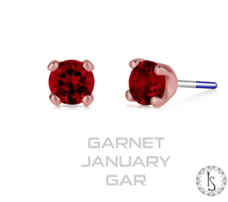 Threaded 18K Rose Gold 4 Prong-set Faceted Genuine Gemstones End #4