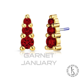 Threadless 18K Gold Aion Faceted Genuine Gemstones End