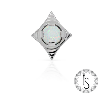 Threaded Titanium Cabochon Gem Rhombus End