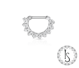 Titanium Odyssey Eurus Prong-set Faceted Gem Septum Clicker #39