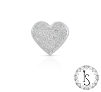 Threadless Titanium Stippled Heart #1 End