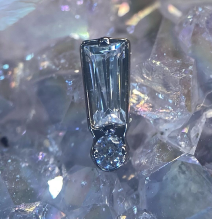 Threaded Titanium Exclaim Faceted Gem End