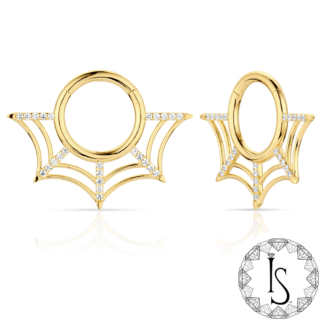 18K Yellow Gold Arachnia Gem Clicker
