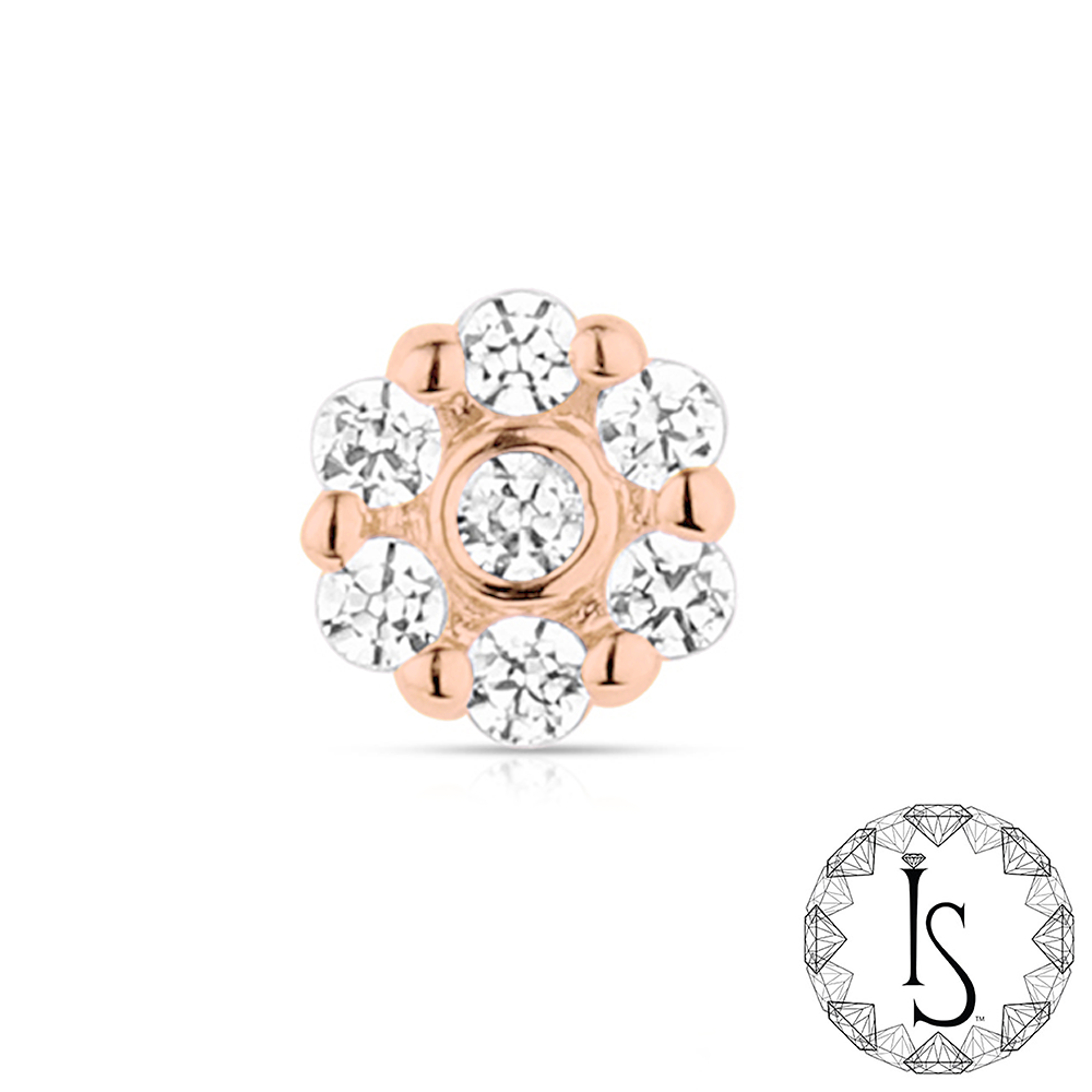 Threaded 18k Gold Erato Faceted Gem End - Image 2