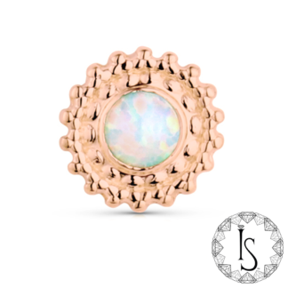 Threaded 18k Rose Gold Shield #6A Cabochon Gem End
