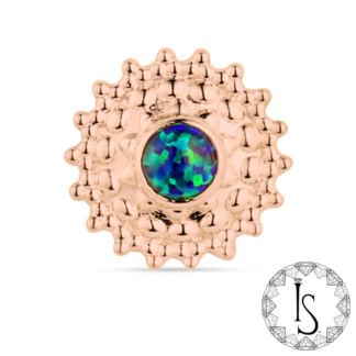 Threadless 18k Rose Gold Shield #6 Cabochon Gem End