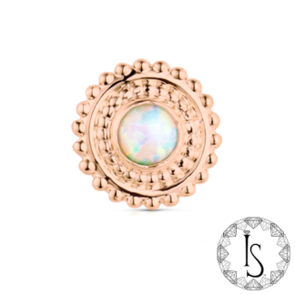 Threadless 18k Rose Gold Shield #7A Cabochon Gem End