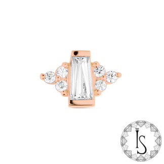 Threaded 18K Rose Gold Golden Venus 2 Faceted Gem End