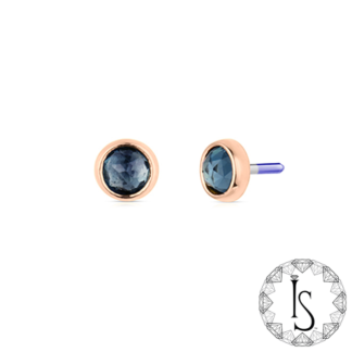 18k Gold Bezel-set Natural Rose Cut Genuine Gemstone End