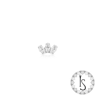 Titanium Marquis Fan Faceted Gem End 4mm x 2mm