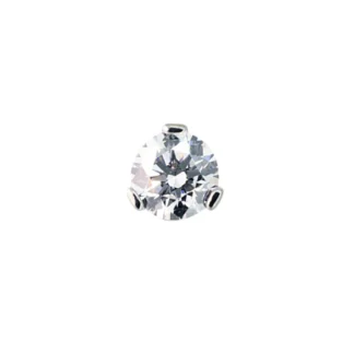 Threaded Titanium 3 Prong-set Round Faceted Gem End