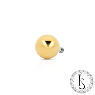 Threaded 18k Yellow Gold Ball with Titanium End