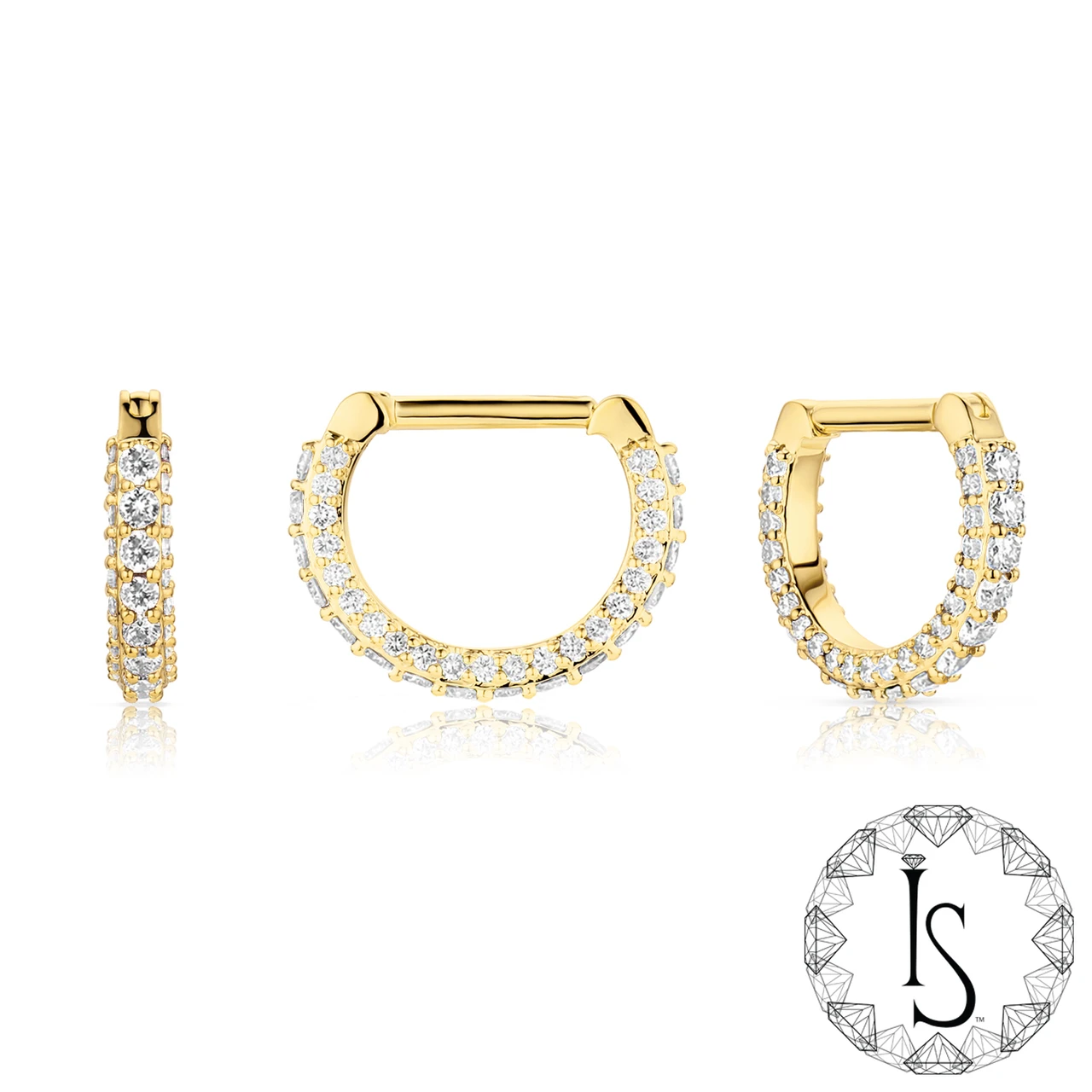 18K Gold Cerberus 3-sided Faceted Gem Clicker