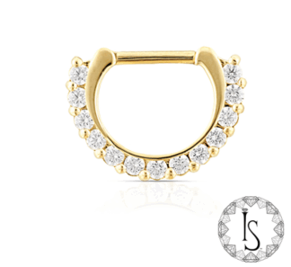 18K Yellow Gold Cassiphone Faceted Gem Clicker