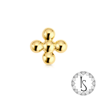 Threadless 18k Yellow Gold Quadre End
