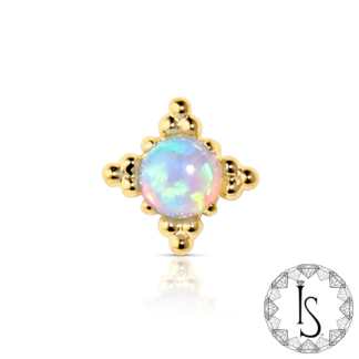 Threadless 18k Gold Mamma Mia Faux-pal Cabochon Gem End