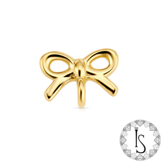 Threaded 18k Gold Bow 2 Jump Ring Dangle End