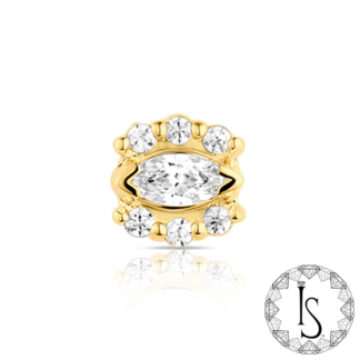 Threadless 18K Gold Argus Faceted Gem End
