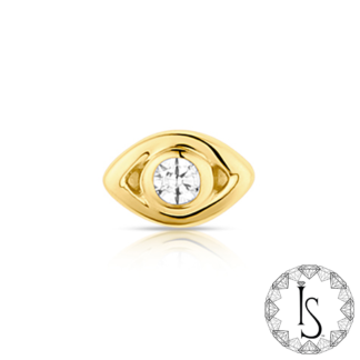 Threaded 18K Gold Cyclopes Faceted Gem End