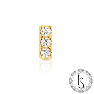 Threaded 18K Gold Faceted Gem Bar #3