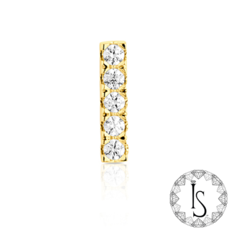 Threaded 18K Gold Faceted Gem Bar #4
