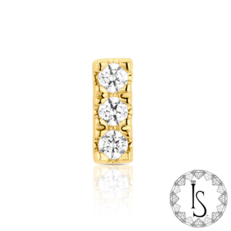 Threaded 18K Gold Faceted Gem Bar #5