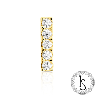 Threaded 18K Gold Faceted Gem Bar #6