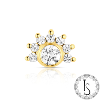 Threadless 18K Gold Dysis Faceted Gem End