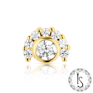 Threadless 18K Gold Astraeus Faceted Gem End