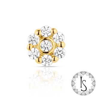 Threaded 18k Gold Erato Faceted Gem End
