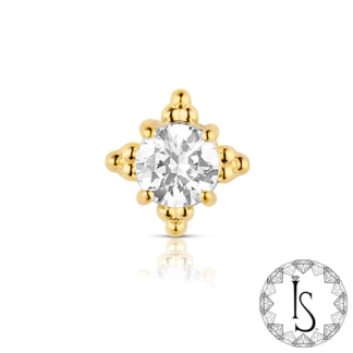 Threadless 18K Gold Mamma Mia Faceted Gem End