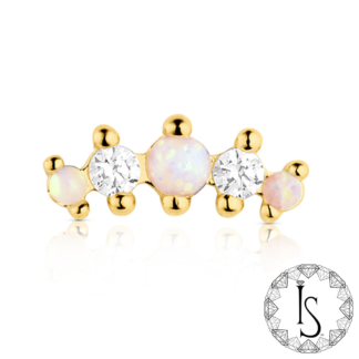Threaded 18K Gold Odyssey Small Mixed Prium 2 Prong-set Mixed Gem End