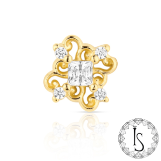 Threadless 18K Gold Elpis Faceted Gem End