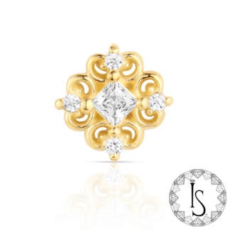 Threaded 18K Gold Harmonia Faceted Gem End