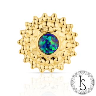 Threadless 18k Yellow Gold Shield #6 Cabochon Gem End